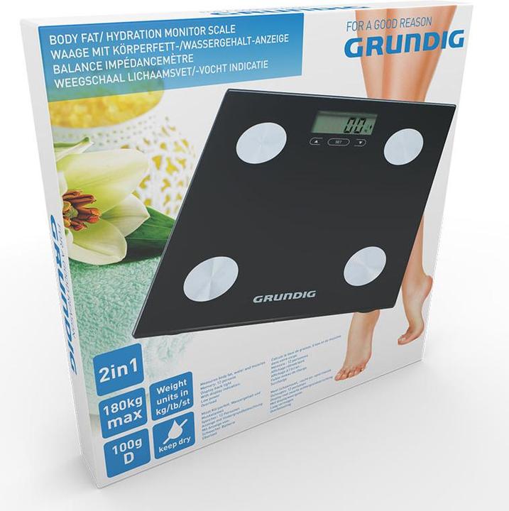 Produktbild Grundig elektroniczna waga łazienkowa, analiza masy ciała, BMI, do 180 kg (180 kg)