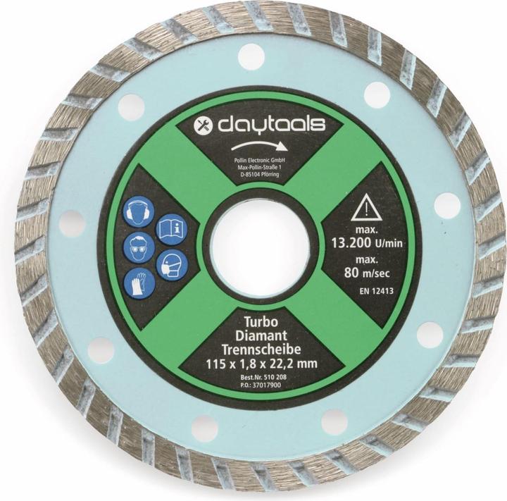 Produktbild Daytools Diamant-Trennscheibe mit Turborand, 115 mm