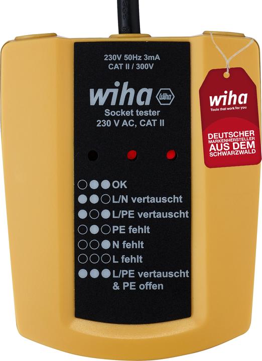 Produktbild Wiha Steckdosentester (CAT II 300V)