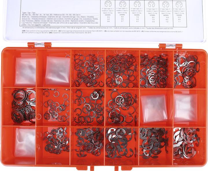Actual product image Rs Pro 890 piece stainless steel circlip kit