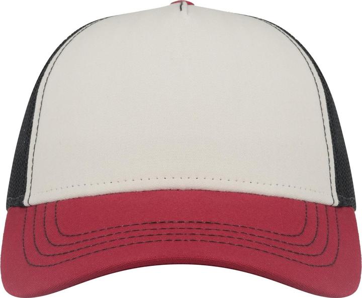 Actual product image Atlantis Unisex Adult Rapper 5 Panel Canvas Recycled Trucker Cap (One size)