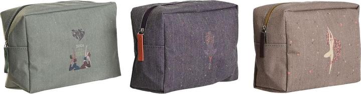 DKD Home Decor Reise-Toilettentasche Braun grün Burgunderrot 20 x 8 x 14 cm