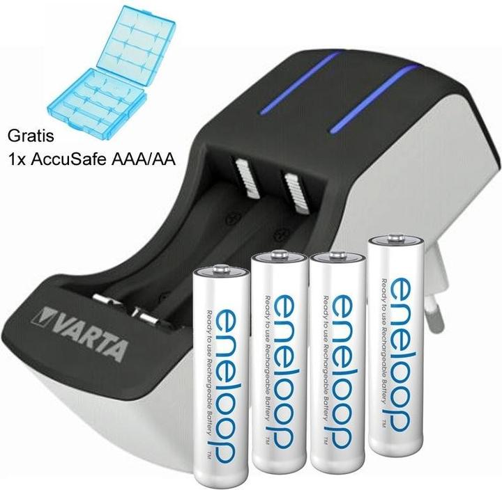 Image du produit Panasonic Chargeur Eneloop Micro AAA et Varta 2-4x incluant AccuSafe (4 pcs, AA, 800 mAh, Piles rechargeables + chargeur)