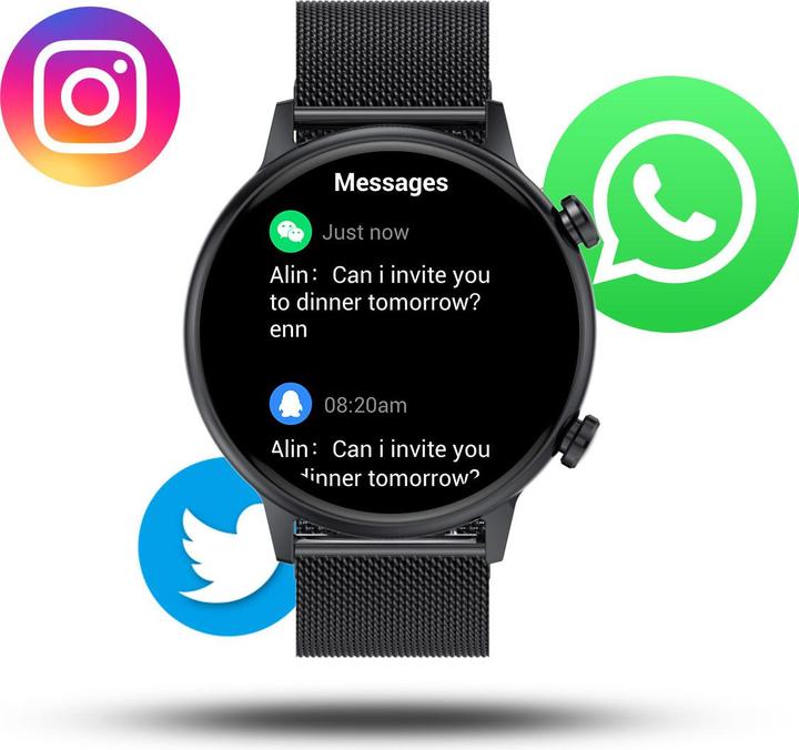 Image du produit Manta Smartwatch damski Alexa Mini czarny (39 mm)