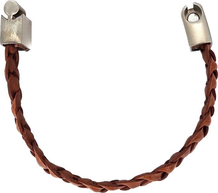 Actual product image Thomss Leather bracelet No.03 Little children's/youth bracelet light brown with stainless steel clasp (16.50 cm, Stainless steel, 100% leather)