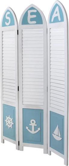 Immagine prodotto Homestyle4u Paravent Room Divider a 3 livelli in legno Parete Spagnola Schermo Privacy Bianco