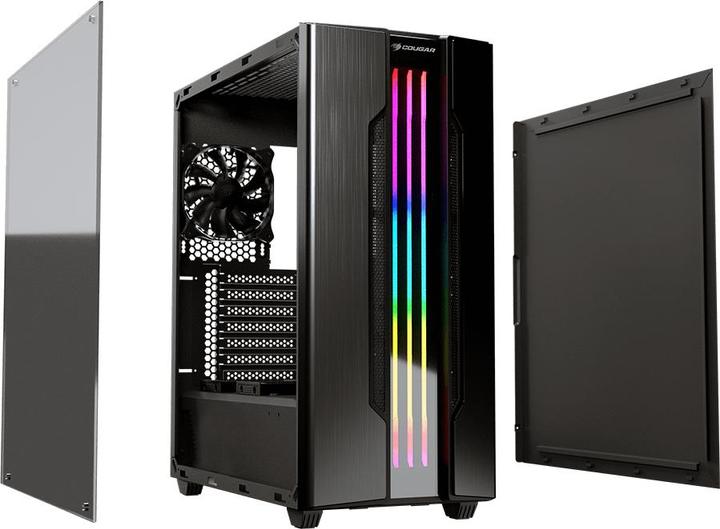 Actual product image Cougar Gemini S Iron-Gray RGB Mid Case (Mini-ITX, ATX, mATX, SSI CEB)