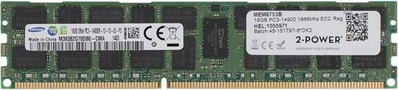 2-Power 16GB DDR3 1866MHz ECC Reg RDIMM (1 x 16GB, 1866 MHz, DDR3-RAM, DIMM)