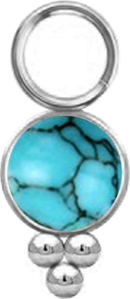 Image du produit Star Piercing Anhänger silber Türkis Stein mit Kugeln (sans laiton, Acier chirurgical 316L, Minéral)