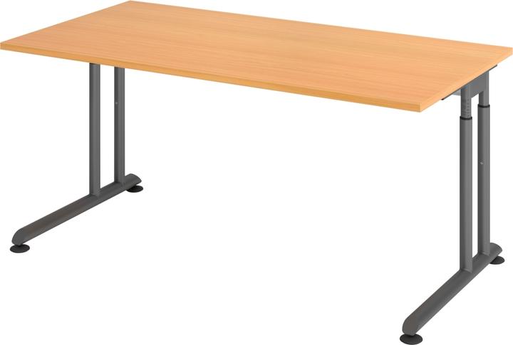 Image du produit Escritorio Bureau pied C 160x80cm hêtre/graphite (160 x 80 cm)