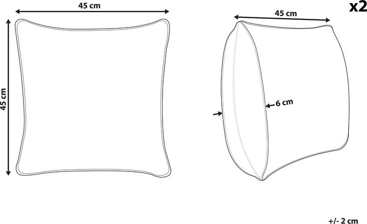 Produktbild Beliani Set mit 2 dekorativen Kissen 45 x 45 cm (45 x 45 cm)