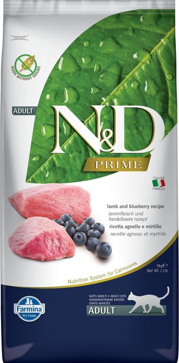 Actual product image Farmina N&D Prime Cat Lamb & Blueberry Adult 5 kg (Adult, 1 pcs., 5000 g)
