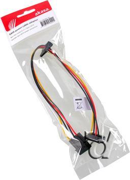 Actual product image Akasa Power adapter 4-pin Molex to 2x SATA - 30cm