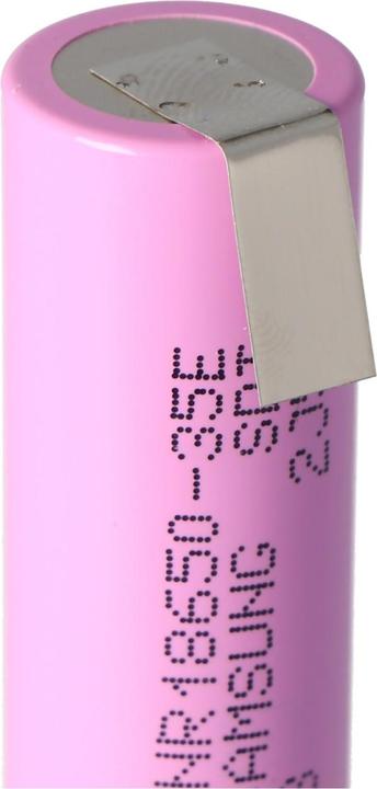 Actual product image Samsung Battery INR18650-35E flat positive pole selectable with or without solder tags (1 pcs., 18650, 3500 mAh)