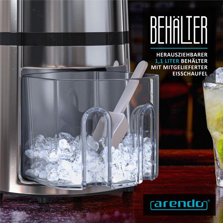 Actual product image Arendo Ice crusher stainless steel 1.1 litre, ice crusher, ice crusher for cooling and keeping fresh