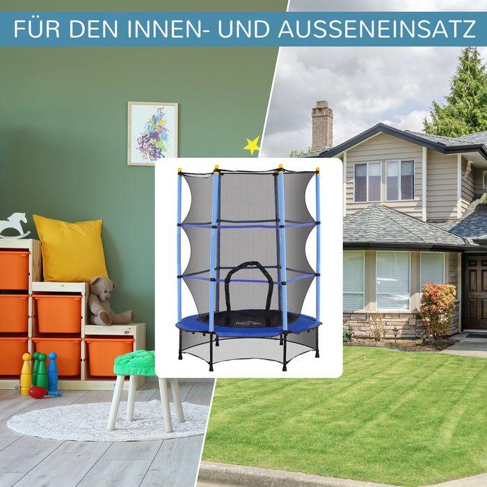 Produktbild Swisshandel24 Kinder Trampolin Ø140 cm, Trampolin für Kinder 3-10 Jahre, Gartentrampolin, blau (140 cm)