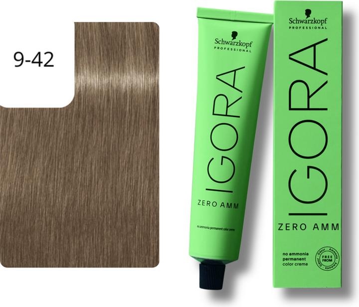 Immagine prodotto Schwarzkopf Igora Zero AMM - 9-42 Biondo Extra Chiaro Beige Cenere (9-42 Biondo extra chiaro Beige Cenere)