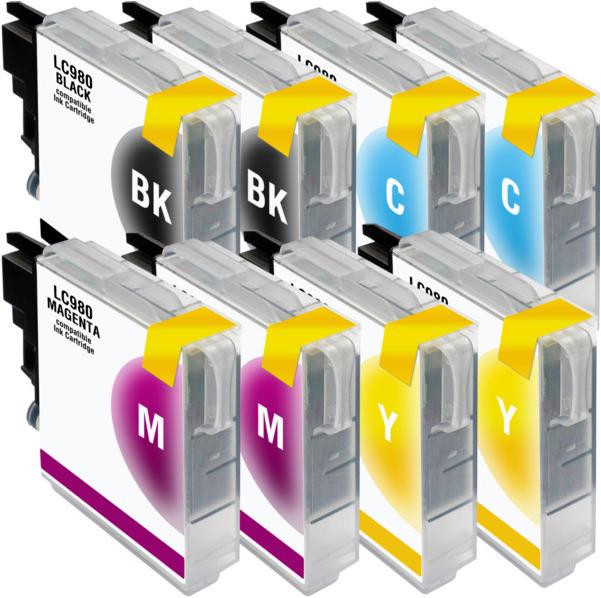 Produktbild Inkadoo Druckerpatronen multipack kompatibel zu Brother LC-980 VAL BP enthält 8x Tintenpatrone (M, C, Y, BK)