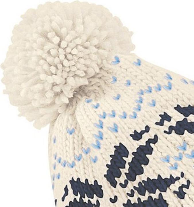 Actual product image Beechfield Knitted hat with bobble snowflake pattern (One size)