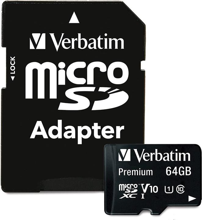 Image du produit Verbatim Carte Micro SDXC de classe 10 (64 Go, microSDXC, U1, UHS-I)