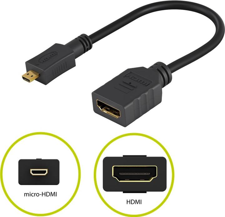 Produktbild Goobay Micro HDMI D – HDMI Buchse (0.15 m, HDMI)