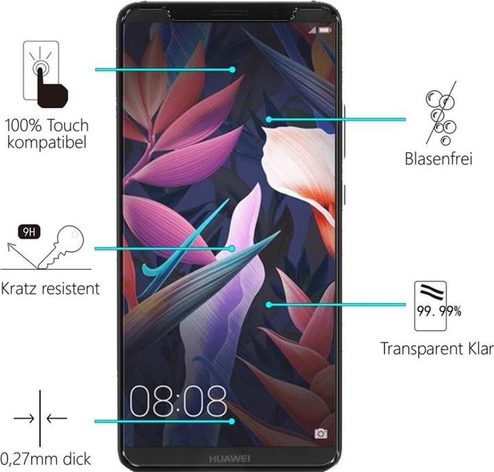 Immagine prodotto Screenguard Huawei Mate 10 Pro Pellicola protettiva in vetro Custodia Design amichevole (1 Pezzo/i, Mate 10 Pro)