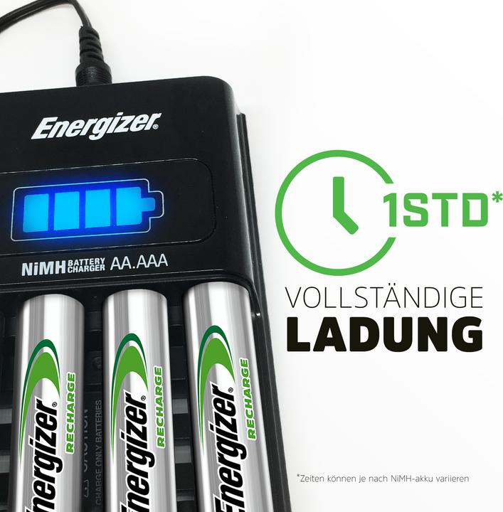 Produktbild Energizer Recharge 1-Hour (4 Stk., AA, AAA, 2300 mAh, Ladegerät inkl. Akku)