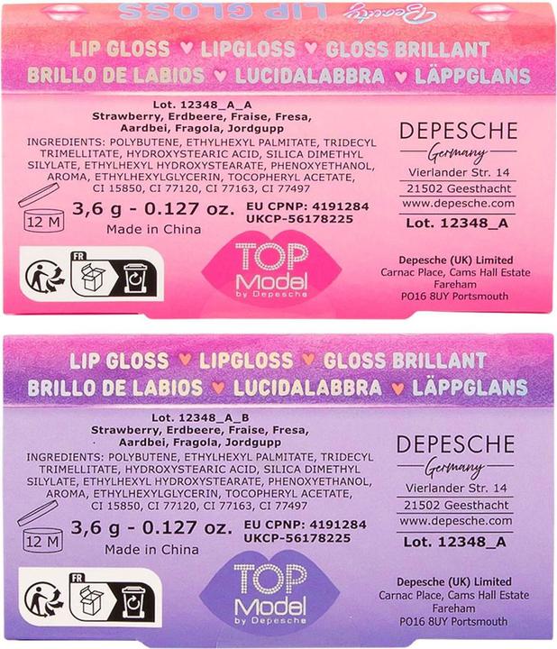 Nährwerte und Zutaten Top Model TOPModel - Lipgloss Lips BEAUTY and ME ( 0412348 )