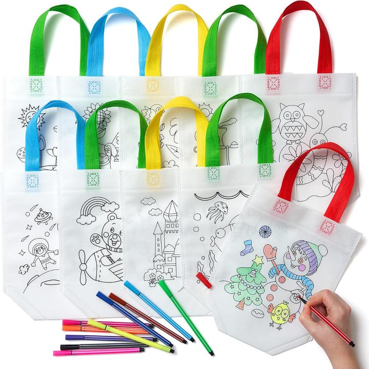 The twiddlers Tasche zum bemalen Color Your Own Bag 10 Stück