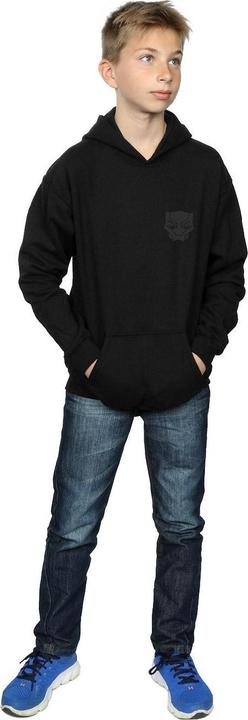 Actual product image Boys Black Panther Black On Black Chest Print Hoodie (140, 146)