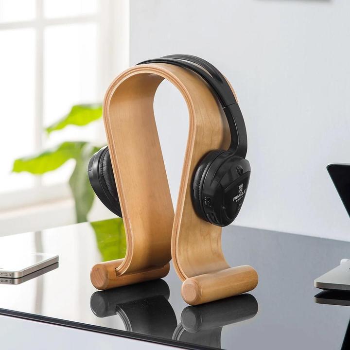 Image du produit Maclean Support Casque en bois (Marron)