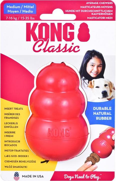 Actual product image KONG Classic (Retrieval, Dog food toy, Dog chew toy)