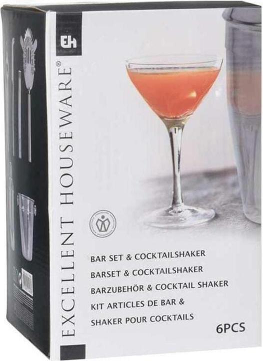 Immagine prodotto Excellent Houseware Accessori da bar e shaker per cocktail, 6 pezzi. (Set da cocktail)