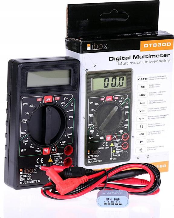 Image du produit Libox Miernik uniwersalny DT830D LB0163 (CAT III 300V)