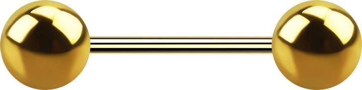 Produktbild Star Piercing Micro Barbell vergoldet mit zwei Kugeln (ohne Messing, Chirurgenstahl 316L)