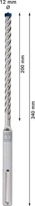Produktbild Bosch Professional Zubehör EXPERT SDS max-8X Hammerbohrer, 12 x 200 x 340 mm (12 mm)