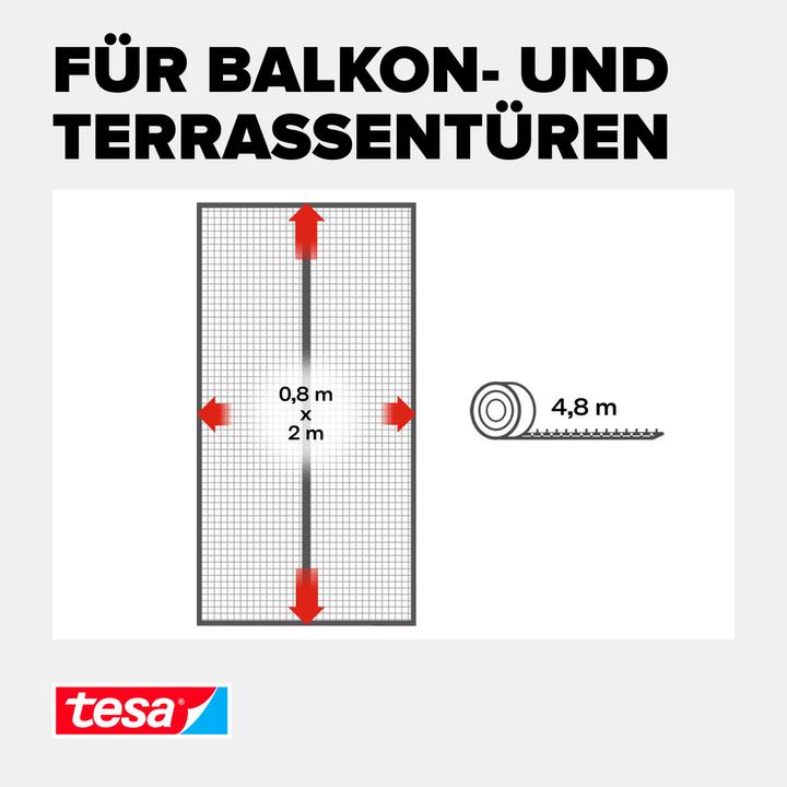 Produktbild tesa Insektenschutz Magnetvorhang für Balkon- und Terrassentüren, selbstschliessend, Montage ohne Bohren (80 x 200 cm)