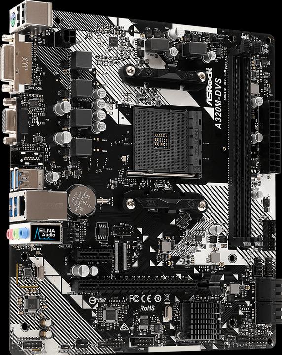 Produktbild AsRock A320M-DVS R4.0 (AM4, AMD A320, mATX)