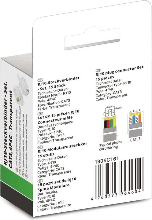 Valori nutrizionali e ingredienti Quadrios Set di connettori modulari, numero di poli 4P4C