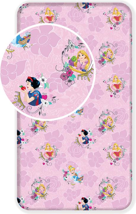 Produktbild Tinisu Disney Prinzessinnen Spannbettlaken - 90x200 cm Bettbezug Einzelbett Matratzenbezug