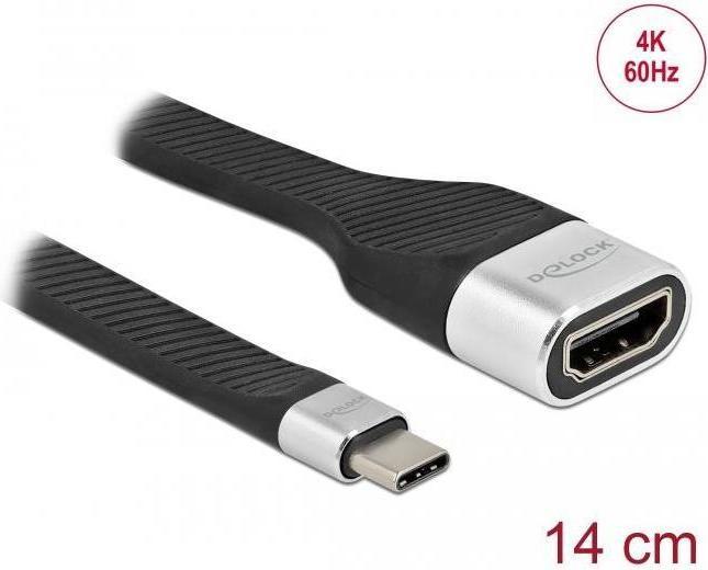 Produktbild Delock FPC Flachbandkabel USB Type-C™ zu HDMI (DP Alt Mode) 4K 60 Hz 14 cm (USB Typ-C, 14 cm)