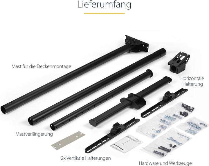 Produktbild StarTech TV Mount Ceiling Long Pole (Decke, 75", 50 kg)