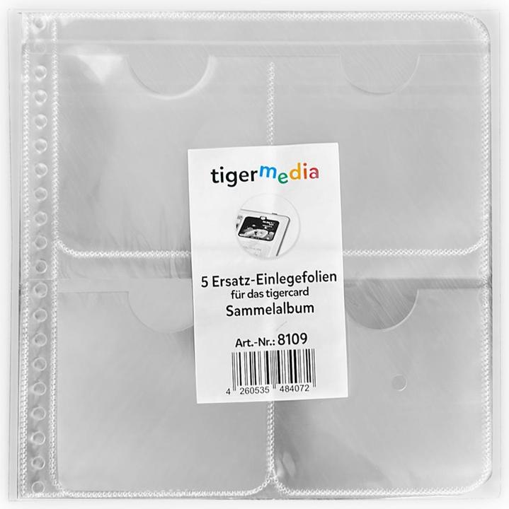 Tigermedia 5 Ersatz-Einlegefolien für das tigercard Sammelalbum