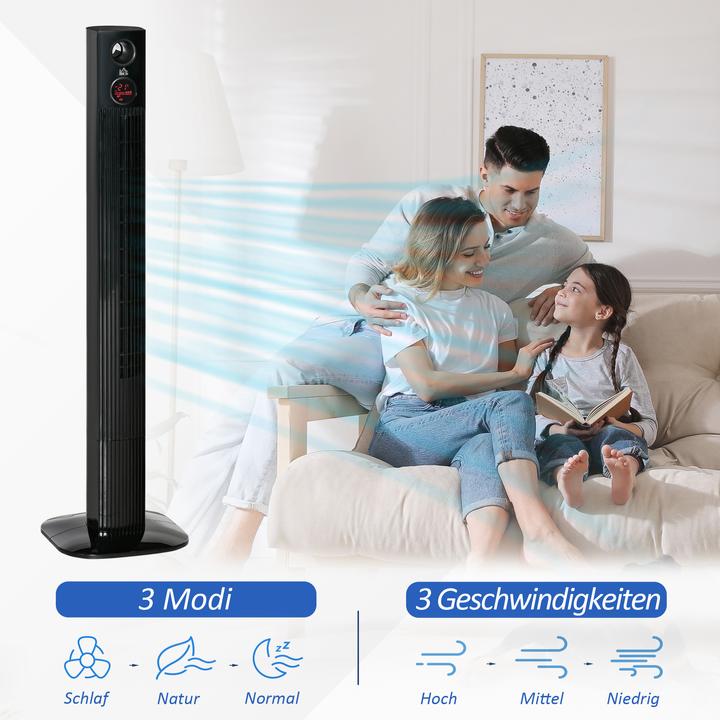 Produktbild Homcom Turmventilator mit Aroma-Diffusor (57.40 dB)