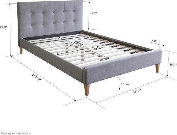 Produktbild Homestyle4u Polsterbett mit Matratze und Lattenrost (120 x 200 cm)