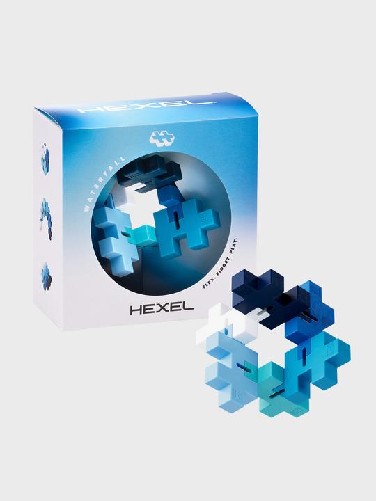 Actual product image Plus-Plus Hexel Flex building blocks, blue