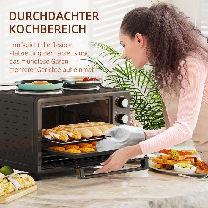 Produktbild Swisshandel24 Minibackofen 28 L 2600W Mini Backofen 100-230℃ 60 Min. Timer Schwarz