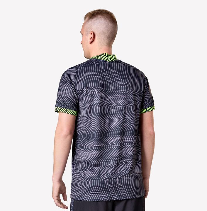 Actual product image Kipsta Damen/Herren Fussball Trikot kurzarm - VIRALTO II Wavy schwarz/neongelb (S)