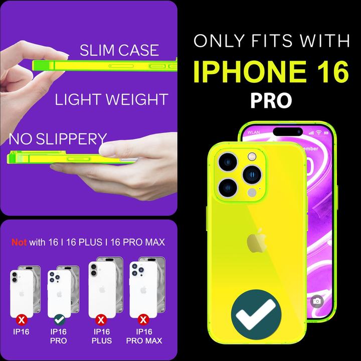 Produktbild Nalia Klar Transparente Neon Silikon Hülle (Apple iPhone 16 Pro)
