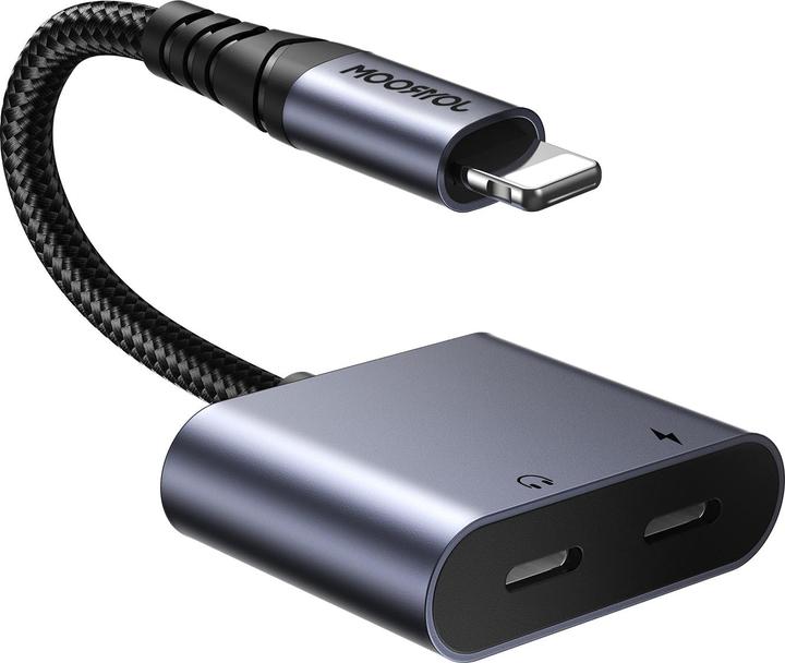 Immagine prodotto Joyroom Adattatore audio 2-in-1 da Lightning a Lightning doppio - Nero (Lightning, Lightning)